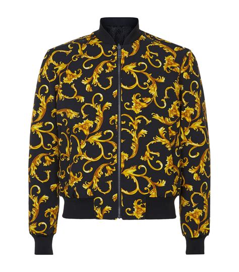 versace black multicolor reversible jacket|Versace jackets for men.